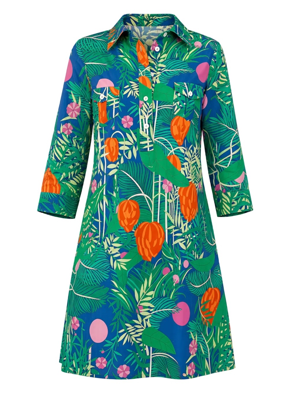 La Plage La Jolla Dress Banana Jungle Print Resort Dopamine Cotton Women’s Sz XS